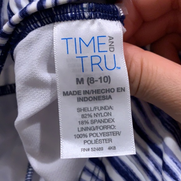 NWT Time & Tru Ocean Stripe One Piece Swimsuit - Picture 12 of 13